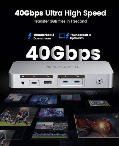 ORICO Thunderbolt 4 Docking Station, Dual 4K@60Hz, TB4, 40Gbps - Image 6
