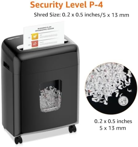 Amazon Basics High Security Micro Cut Paper Shredder, 8 Sheet Capacity, CD and Credit Card Shredder with Pull Out Bin, Black - Image 3