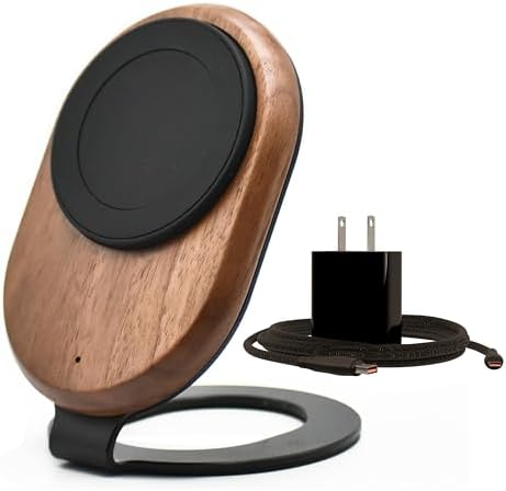 ARK Uno Solid Wood MagSafe Stand Magnetic Wireless Charging Station by ARKHomeOffice