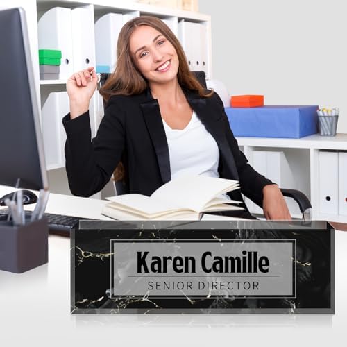 Custom Office Name Plate for Desk - Name Plate Personalized Gifts for Coworkers, Boss, Teacher, Social Worker - Acrylic Office Desk Decor for Women Men - Employee Appreciation Gifts (black white) - Image 5