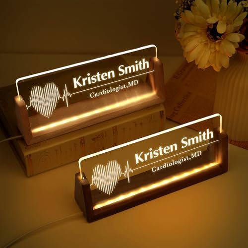 Custom Name Plate for Desk, Personalized Light Up Acrylic Desk Name Plate, Personalized Office Gifts for Boss Coworkers, Teacher Employee Appreciation GIfts, Office Decor for Women Men - Image 6
