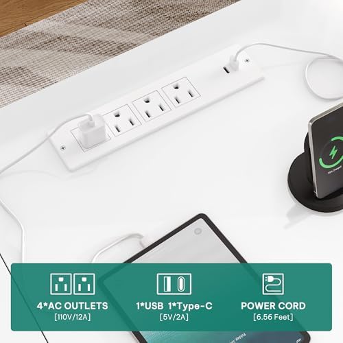 YITAHOME L Shaped Standing Desk with Power Outlets & LED Lights, - Image 6