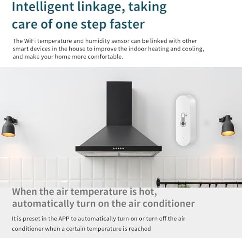WiFi Temperature Humidity Sensor Smart Hygrometer Thermometer Sensor with APP Remote Monitor and Alert High Precision Indoor Thermometer No Hub Required, Compatible with Alexa Google Assistant - Image 5