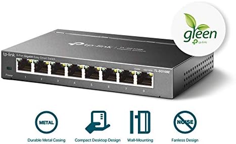 TP-Link 8 Port Gigabit Switch | Easy Smart Managed | Plug & Play | Desktop/Wall-Mount | Sturdy Metal w/ Shielded Ports | Support QoS, Vlan, IGMP and LAG (TL-SG108E) - Image 4