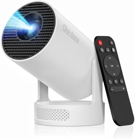 Mini Projector with WiFi and Bluetooth, Portable Projector Support 5w Soundbase Speaker, 170 ANSI, Auto Vertical Keystone, 180° Rotation Smart Projector Proyector for Home Bedroom Outdoor, HY300 Ultra by Unknown