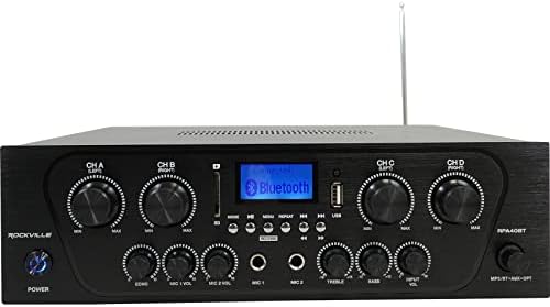 Rockville RPA40BT 4 Zone Home Receiver with 8 HC55 White Ceiling Speakers - Image 7