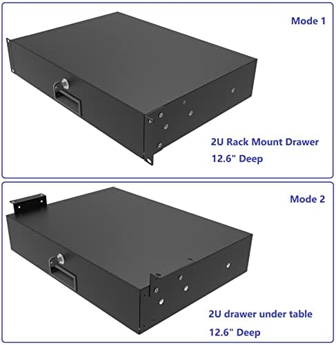 2U Server Cabinet Case 19 Inch Rack Mount Lockable Drawer - Image 4