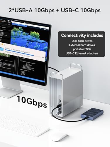 ACASIS 40Gbps Mac mini M4 Dock & Stand with Dual-Bay NVMe SSD Enclosure，11-in-1 Docking Station for Mac mini M4/M4 Pro, Dual DisplayPort MST, 3×USBA 10Gbps, 30W PD, SD/TF Reader - Image 6