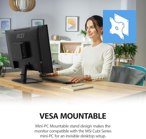 msi PRO MP251 E14L 24.5-inch IPS 1920 x 1080 (FHD) Computer Office Monitor, 144Hz, Free-Sync, HDR Ready, HDMI, VGA Port,VESA Mountable, Tilt, 4-Side Slim Bezel,1ms, Black - Image 5