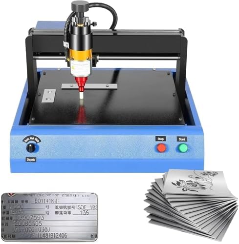 400W Electric Marking Machine Portable Metal Plastic Engraving Machine Desktop Nameplate Tag Marking Tool Adjustable Force,0.05-1mm Depth, for Mark Fixed Character Serial Number VIN(300x200mm) by Unknown