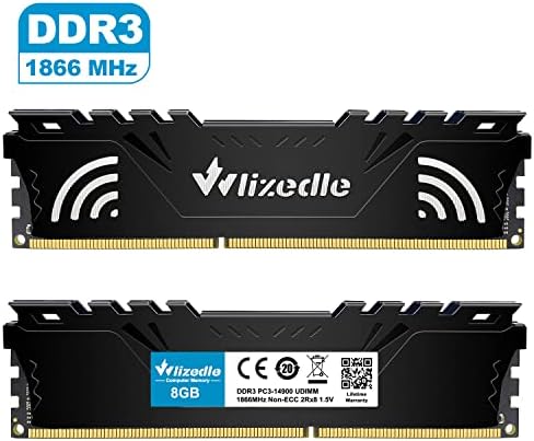 DDR3 RAM 16GB Kit (2x8GB) 1866MHz CL13 UDIMM, Desktop Memory Module PC3-14900 240-Pin 1.5V 2Rx8 Dual Rank Non-ECC Unbuffered PC Computer RAM Stick Upgrade - Black - Image 6