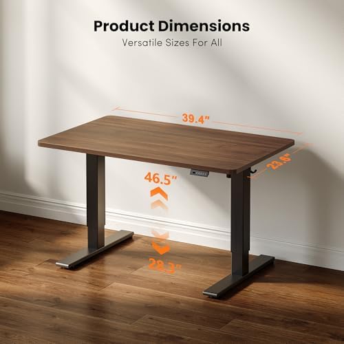 CubiCubi 40 x 24 Electric One-Piece Standing Desk, Black Walnut - Image 2