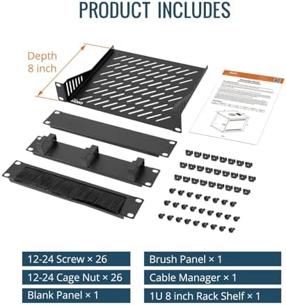 Tecmojo 12U 10 inch Rack, Wall Mount Network Cabinet Set,12.3W x 13D x 22.3H- Load Capacity 110Lbs(50 kg),Black 10" Wall Housing Server Rack Set - Image 6