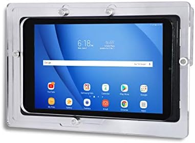 Anti-Theft Acrylic VESA Enclosure for Galaxy TAB A7 Lite 8.7" SM-T220 Tablet with Free Wall Mount Kit & 90-Degree Angle USB C Cable (TAB A7 Lite, Clear) by TABcare