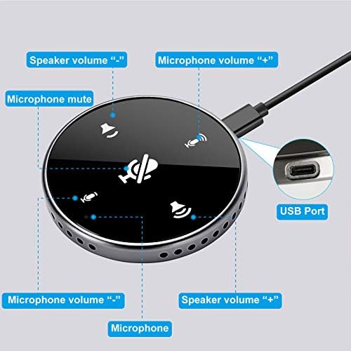 Upgrated USB Conference Microphone with Speaker,Laptop Omnidirectional Computer Mic with Touch-Sensor to Mute/Volume,for Zoom Meetings,Skype,VoIP Call,Interview,Christmas Stocking Stuffers Surprise - Image 4