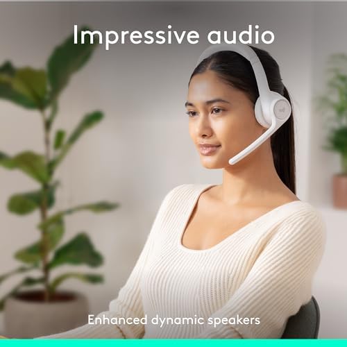 Logitech Zone 300 Wireless Bluetooth Headset with Noise-Canceling Microphone, Compatible with Windows, Mac, Chrome, Linux, iOS, iPadOS, Android – Off-White (Renewed) - Image 3