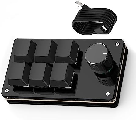SIKAI CASE Programmable Macro Keyboard,6 Key Macro Mechanical Gaming Macro Keypad,Custom Knob KeyPad, Hot swappable Switch Gaming Keyboard,Wired programmable keypad with Drawing Programming Video by SIKAICASE