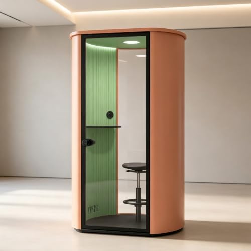 Soundproof Booth with 1 Person Single Work Pod (Green) - Image 7