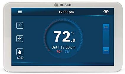 Bosch Large 5-Inch Full-Color Touch Screen Sleek Easy Setup Connected Control Smart Phone Wi-Fi Thermostat for 24V HVAC Systems with Bosch Connected Control App by BoschThermotechnology
