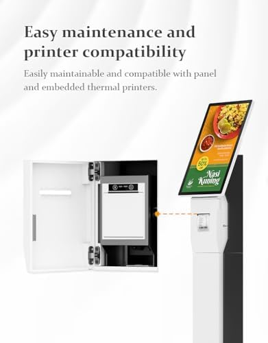 Portable Payment Terminal Self Service Kiosk, Digital Signage Display, FHD 23.8'' Touch-screen, for Fast Food Restaurant/Self-Ordering/Advertising/Beauty/Retail Store/Cafe/Bar(23.8'', Tabletop) - Image 5