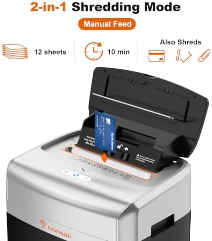 Bonsaii 120-Sheet Autofeed Micro-Cut 30-Min Run Heavy Duty Paper Shredder - Image 3