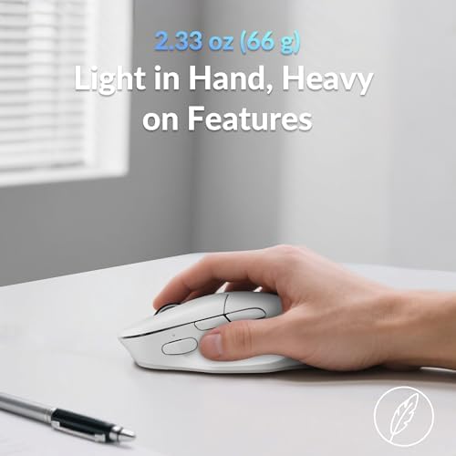 Keychron M7 8K Wireless Mouse, 30K DPI, 2.4 GHz/Bluetooth/Wired, 66g, White - Image 3