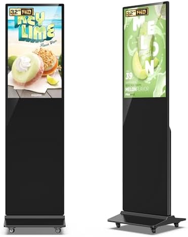 32/43/55/65 Inch Digital Signage Display, LCD Screen Advertising Display Kiosk Interactive Totem Floor Standing Auto AD Player with USB/HDMI/WiFi Android OS (32'' Non-Touch) by JASZDOT