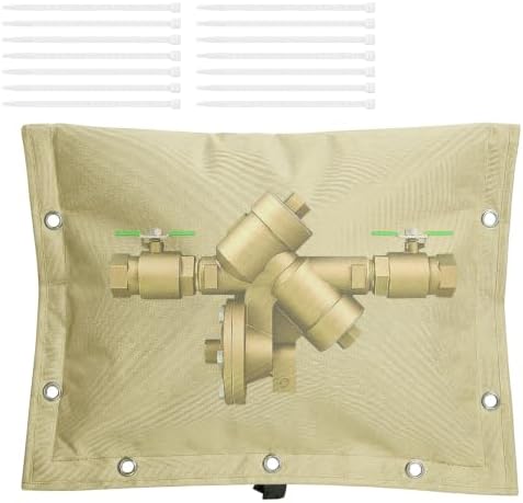 20" W x 16" H 3-Way Opening Backflow Preventer Insulation Cover(5°F), Beige by Sfcddtlg