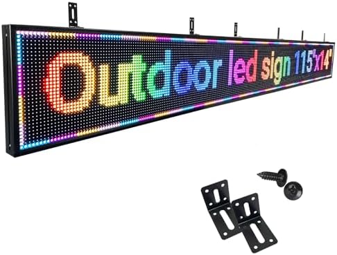 P10 Programmable Led Sign Display Digital Open Sign Custom Banner Outdoor Signs For Businesses Advertising Message Board Word Light Wifi Control High Brightness Neon 115"X14" by HIJHSAIL