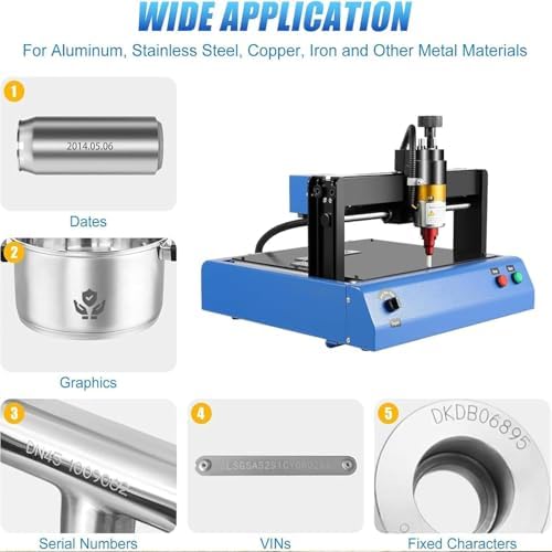 Numbers Letter Tag Nameplate Engraver Device, 2in/S Nameplate Marking Engraver, Dot Peen Metal Engraving Machine, Desktop Jewelry Engraving Machine Tool, Suitable For Steel Plate Labels 300*200mm - Image 4