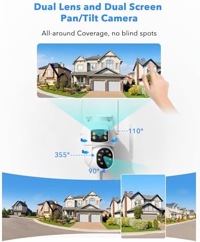 Camcamp Wireless Security Camera System with 10.1" Monitor, Dual Lens PTZ CCTV Camera Security System, 10CH Expandable 4K NVR,Auto Tracking, No Subscription for Outdoor Indoor, 5G & 2.4G WiFi - Image 2