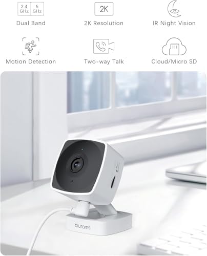 blurams Cameras for Home Security 5GHz, 2K Indoor Camera, Pet Camera with Phone App, AI Motion Detection, 2-Way Audio, Compatible with Alexa&Google Assistant, 4-Pack - Image 2