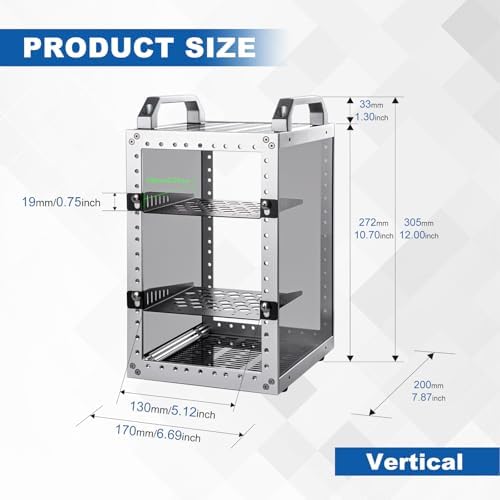GeeekPi DeskPi RackMate TT Mini Server Rack for Mini PC, Network, Servers, Audio, and Video Equipment, 10 inch 3U/ 7 inch 5U Network Rack, 7.87 inch Depth - Image 2
