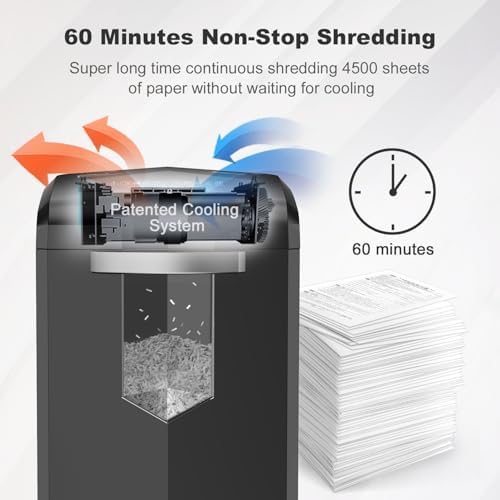 Bonsaii 16-Sheet Micro-Cut 60-Min Run Paper Shredder Heavy Duty - Image 2