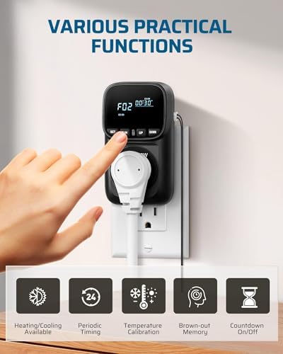 DEWENWILS Temperature Controller Outlet 15A Thermostat Plug, -40~210°F - Image 4