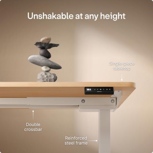 Desktronic HomePro Standing Desk 80x30 — Made in Europe, Ergonomic Sit Stand Home Office Desk, Electric Height Adjustable, Dual Motor, USB & USB-C Charging, Wobble-Free, Touchscreen, 3 Memory Presets - Image 3
