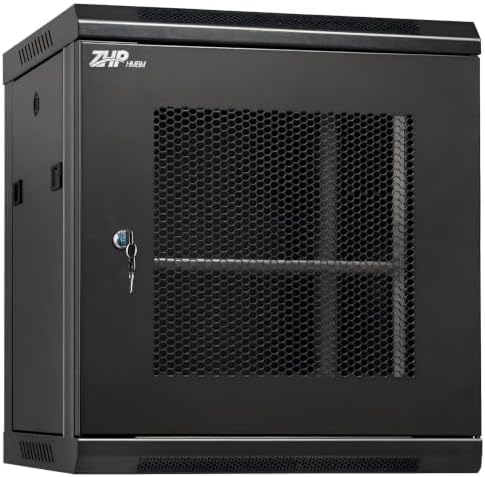 12U Wall Mount Network Cabinet, Lockable Mesh Door Server Rack Enclosure, 19" IT Equipment by ZHPHMBM