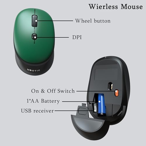Colorful Wireless Computer Keyboards Mouse Combos (Green-Black) - Image 5