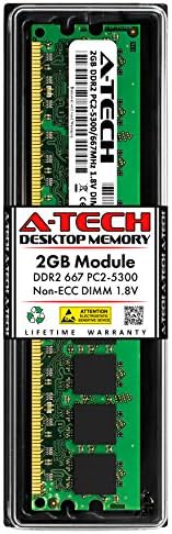 A-Tech 2GB DDR2 667MHz UDIMM PC2-5300 CL5 1.8V DIMM Non-ECC Unbuffered Desktop RAM Memory Module - Image 3