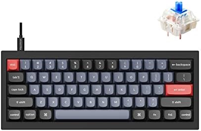 Keychron Q4 Wired Custom Mechanical Keyboard, 60% Layout QMK/VIA Programmable Macro with Hot-swappable Gateron G Pro Blue Switch Double Gasket Compatible with Mac Windows Linux (Black) by Keychron