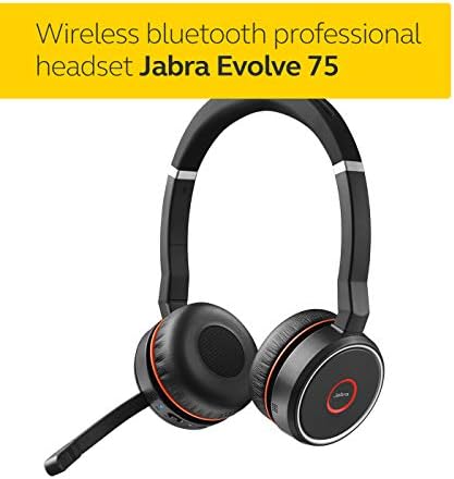 Jabra Evolve 75 UC Wireless Headset, Stereo – Includes Link 370 USB Adapter and Charging Stand – Bluetooth Headset with World-Class Speakers, Active Noise-Cancelling Microphone, All Day Battery - Image 2