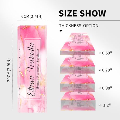 Custom Name Plate for Office - Personalized Desk Decor, Employee Appreciation Gifts - Pink Marble - Image 5
