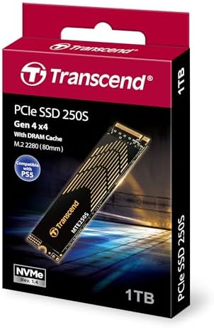 Transcend 1TB MTE250S PCIe 4.0 M.2 2280 SSD, 7200MB/s, with Heatsink - Image 2