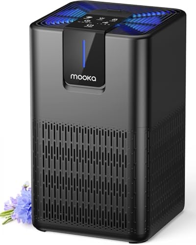 MOOKA Air Purifiers for Home Large Room 1250 Ft², H13 HEPA Filter Black M05 by MOOKA