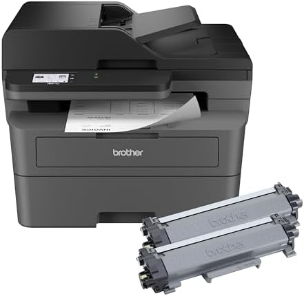 Brother MFC-L2820DW XL Wireless Compact Monochrome All-in-One Laser Printer with Copy, Scan and Fax, Duplex, Black & White | Up to 4,200 Pages of Toner Included(1), Works with Alexa by Unknown