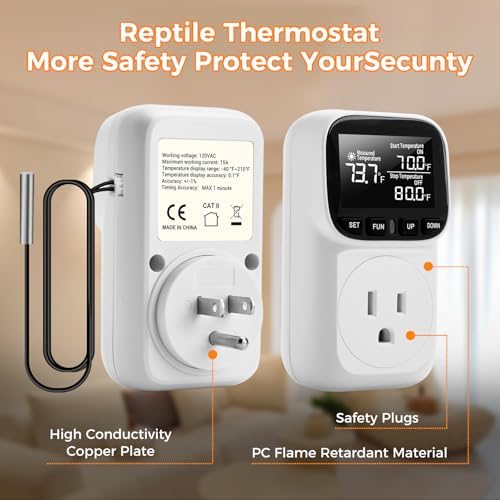 Diymore Digital Temperature Controller Outlet - Precise Heating/Cooling Control for Greenhouse, RV & Incubator (5A/1800W, -40°F to 210°F) - Image 4