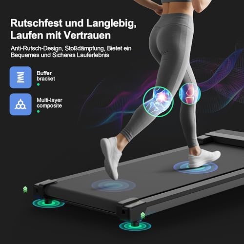 Walking Pad Treadmill with 5% Incline - Under Desk Running Machine Mat Pads for Home Office Portable Small Compact Quiet Flat Indoor Magnetic Lightweight Electric Treadmills Remote Control 4MPH - Image 5