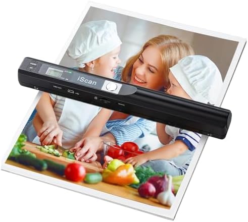 Portable Scanner, 900 DPI Handheld Photo Scanner Wand for A4 Documents, JPG PDF Formats, Uploads Images to Computer Via USB Cable (Black) by MakeLifeBetter