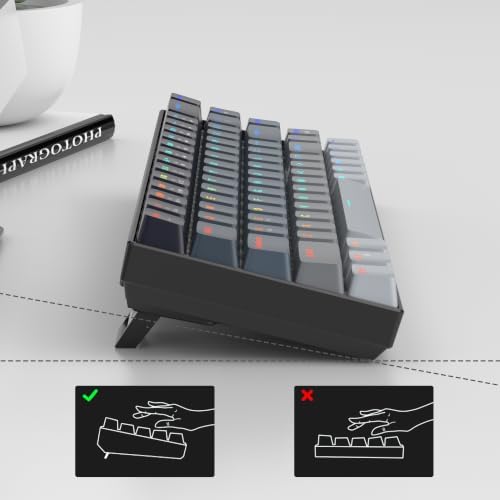 MageGee Portable 60% Mechanical Gaming Keyboard, RGB Backlit Compact 68 Keys Mini Wired Office Keyboard with Red Switches for Laptop PC Mac - Gradient Black - Image 6