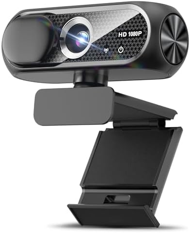 1080P HD Webcam with Microphone, Noise Cancellation, Auto Light Correction, Plug & Play USB Webcam for Laptop, Desktop, PC (Black-Gray) by Shcngqio